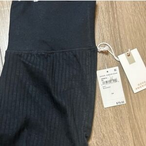 Good American Black Wide Ribbed Seamless Leggings Large / XL